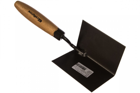 Угловая кельма СИБРТЕХ 110x75x75 мм, стальная, для внутренних углов, буковая ручка 86309