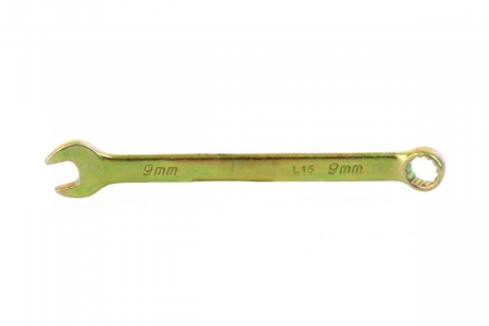 Комбинированный ключ, 9 мм, желтый цинк СИБРТЕХ 14975