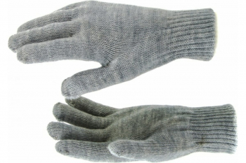 Трикотажные перчатки с двойной манжетой СИБРТЕХ, акрил, серые 68682