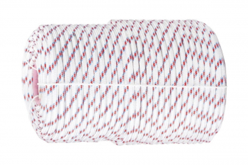 Плетеный 16-прядный полипропиленовый фал с сердечником 6мм, бухта 100м, 320кгс СИБРТЕХ Россия 93965