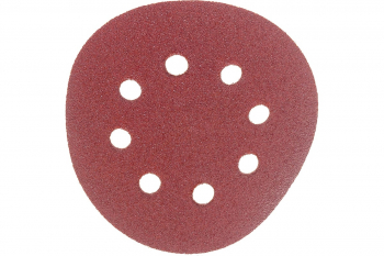 Круг абразивный на ворсовой подложке под липучку, перфорированный (5 шт; 125 мм; 8 отв; P 60) СИБРТЕХ 738037