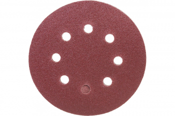 Круг абразивный на ворсовой подложке под липучку, перфорированный (5 шт; 125 мм; 8 отв; P 80) СИБРТЕХ 738047