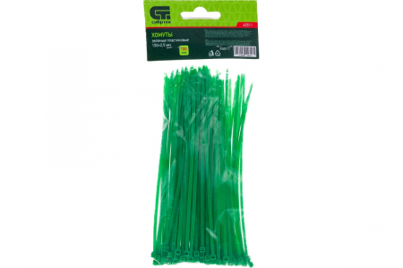 Пластиковые хомуты СИБРТЕХ, 150 * 2,5 мм, зеленые, 100 шт 45511