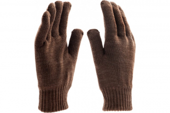 Трикотажные двойные полушерстяные перчатки Сибртех 68633