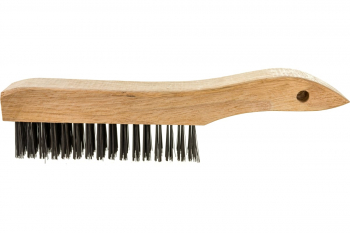 Зачистная 6-и рядная щетка, закаленная прямая проволока с деревянной ручкой СИБРТЕХ 74806