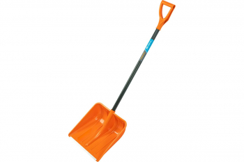 Пластиковая лопата для уборки снега СИБРТЕХ 400x405x1380 мм, стальной черенок, усиленная 61666