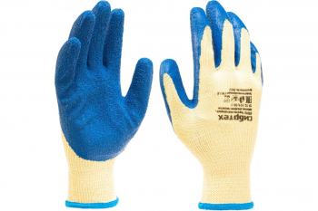 Трикотажные полиэфирные перчатки СИБРТЕХ латексное рельефное покрытие, размер 8 677515